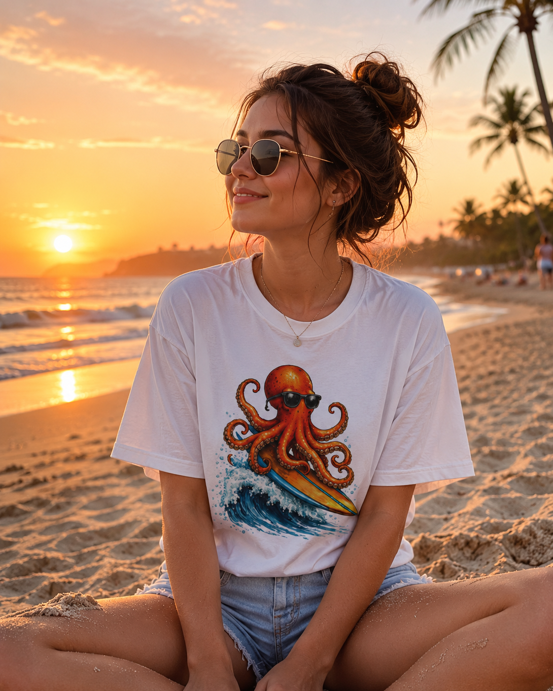 Surfing Octopus Tee